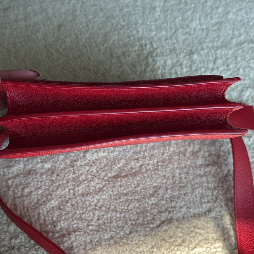 🇫🇷 Saint Laurent Medium Sunset Red Shoulder Bag Like New - Picture 4 of 11